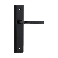 Door Lever Annecy Stepped Latch Matt Black H237xW50xP65mm in Matt Black