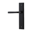 Door Lever Annecy Stepped Latch Left Hand Fixed Matt Black L117xP66mm BPH237xW50mm in Matt Black