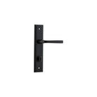 Pair of Iver Annecy lever handles on stepped backplates, showing elegant metal finish and detailed design for doors.