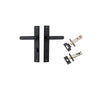 Door Lever Bronte  on Long Backplate Privacy Matt Black CTC85mm L117xP53mm BPH240xW38mm Privacy Kit Tube Latch Split Cam 'T' Striker Matt Black Backset 60mm, Privacy Bolt Round Bolt Matt Black Backset 60mm in Matt Black