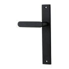 Door Lever Bronte Rectangular Latch Left Hand Fixed Matt Black L117xP53mm BPH240xW38mm in Matt Black
