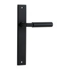 Door Lever Berlin Rectangular Latch Left Hand Fixed Matt Black L120xP57mm BPH240xW38mm in Matt Black