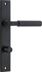 Door Lever Berlin Rectangular Privacy Matt Black CTC85mm H240xW38xP57mm in Matt Black
