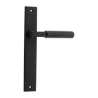 Door Lever Brunswick Rectangular Latch Matt Black H240xW38xP60mm in Matt Black