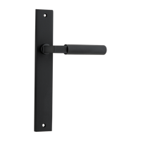Door Lever Brunswick Rectangular Latch Matt Black H240xW38xP60mm in Matt Black