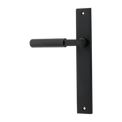 Door Lever Brunswick Rectangular Latch Left Hand Fixed Matt Black L120xP57mm BPH240xW38mm in Matt Black