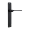 Door Lever Como Rectangular Latch Matt Black H240xW38xP59mm in Matt Black