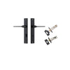 Door Lever Como Rectangular Privacy Matt Black CTC85mm L119xP59mm BPH240xW38mm Privacy Kit, Tube Latch Split Cam 'T' Striker Matt Black Backset 60mm, Privacy Bolt Round Bolt Matt Black Backset 60mm in Matt Black