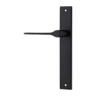 Door Lever Como Rectangular Latch Left Hand Fixed Matt Black L119xP59mm BPH240xW38mm in Matt Black