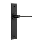 Door Lever Como Chamfered Latch Matt Black H240xW50xP61mm in Matt Black
