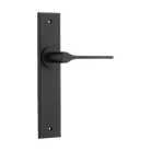 Door Lever Como Chamfered Latch Matt Black H240xW50xP61mm in Matt Black