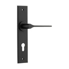 Door Lever Como Chamfered Euro Matt Black H240xW50xP61mm in Matt Black