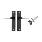 Door Lever Como Chamfered Matt Black L119xP61mm BPH240xW50mm Passage Kit Tube Latch Split Cam 'T' Striker Matt Black Backset 60mm in Matt Black