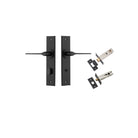 Door Lever Como Chamfered Privacy Matt Black CTC85mm L119xP61mm BPH240xW50mm Privacy Kit Tube Latch Split Cam 'T' Striker Matt Black Backset 60mm, Privacy Bolt Round Bolt Matt Black Backset 60mm in Matt Black