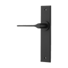 Door Lever Como Chamfered Latch Left Hand Fixed Matt Black L119xP61mm BPH240xW50mm in Matt Black