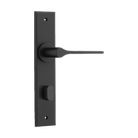 Door Lever Como Chamfered Privacy Matt Black H240xW50xP61mm in Matt Black