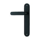 Door Lever Bronte Oval Latch Left Hand Fixed Matt Black L117xP53mm BPH240xW40mm in Matt Black