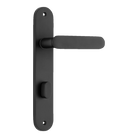 Door Lever Bronte Oval Privacy Matt Black CTC85mm H237xW40xP56mm in Matt Black