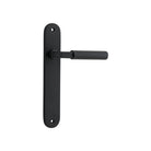 Pair of Iver Berlin lever door handles on oval backplates, shown in a polished finish, ideal for modern interior doors.