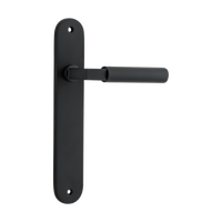 Door Lever Berlin Oval Latch Matt Black H237xW40xP57mm in Matt Black