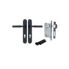 Door Lever Berlin Oval Euro Pair Matt Black CTC85mm L120xP57mm BPH240xW40mm Mortice Lock Euro Matt Black CTC85mm Backset 60mm, Euro Cylinder Key Thumb 5 Pin Matt Black 65mm KA4 in Matt Black