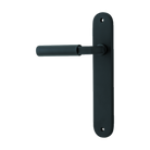 Door Lever Berlin Oval Latch Left Hand Fixed Matt Black L120xP57mm BPH240xW40mm in Matt Black