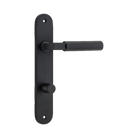 Door Lever Berlin Oval Privacy Matt Black CTC85mm H237xW40xP57mm in Matt Black