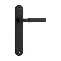 Door Lever Brunswick Oval Latch Matt Black H237xW40xP60mm in Matt Black