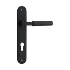 Door Lever Brunswick Oval Euro Matt Black CTC85mm H237xW40xP60mm in Matt Black