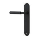 Door Lever Brunswick Oval Latch Left Hand Fixed Matt Black L120xP57mm BPH240xW40mm in Matt Black