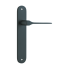 Door Lever Como Oval Latch Matt Black H240xW40xP59mm in Matt Black
