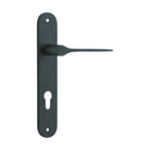 Door Lever Como Oval Euro Matt Black CTC85mm H240xW40xP59mm in Matt Black