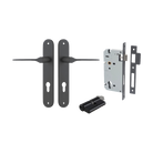 Door Lever Como Oval Euro Pair Matt Black CTC85mm L119xP59mm BPH240xW40mm Mortice Lock Euro Matt Black CTC85mm Backset 60mm, Euro Cylinder Dual Function 5 Pin Matt Black 65mm KA4 in Matt Black