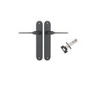 Door Lever Como Oval Matt Black L119xP59mm BPH240xW40mm Passage Kit Tube Latch Split Cam 'T' Striker Matt Black Backset 60mm in Matt Black