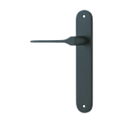 Door Lever Como Oval Latch Left Hand Fixed Matt Black L119xP59mm BPH240xW40mm in Matt Black