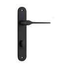 Door Lever Como Oval Privacy Matt Black CTC85mm H240xW40xP59mm in Matt Black