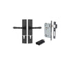 Door Lever Sarlat Chamfered Euro Pair Matt Black CTC85mm L111xP55mm BPH240xW50mm Mortice Lock Euro Matt Black CTC85mm Backset 60mm, Euro Cylinder Dual Function 5 Pin Matt Black 65mm KA4 in Matt Black