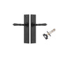 Door Lever Sarlat Chamfered Matt Black L111xP55mm BPH240xW50mm Passage Kit Tube Latch Split Cam 'T' Striker Matt Black Backset 60mm in Matt Black