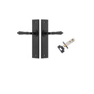 Door Lever Sarlat Chamfered Matt Black L111xP55mm BPH240xW50mm Passage Kit Tube Latch Split Cam 'T' Striker Matt Black Backset 60mm in Matt Black
