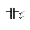 Door Lever Sarlat Chamfered Privacy Matt Black CTC85mm L111xP55mm BPH240xW50mm Privacy Kit Tube Latch Split Cam 'T' Striker Matt Black Backset 60mm, Privacy Bolt Round Bolt Matt Black Backset 60mm in Matt Black