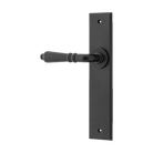 Door Lever Sarlat Chamfered Latch Matt Black H240xW50xP55mm Fixed Half Set Left Hand in Matt Black