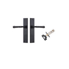 Door Lever Verona Chamfered Matt Black L122xP58mm BPH240xW50mm Passage Kit Tube Latch Split Cam 'T' Striker Matt Black Backset 60mm in Matt Black