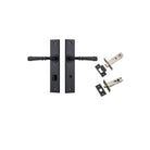 Door Lever Verona Chamfered Privacy Matt Black CTC85mm L122xP58mm BPH240xW50mm Privacy Kit Tube Latch Split Cam 'T' Striker Matt Black Backset 60mm, Privacy Bolt Round Bolt Matt Black Backset 60mm in Matt Black