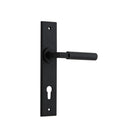 Door Lever Berlin Chamfered Euro Matt Black CTC85mm H240xW50xP59mm in Matt Black