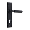 Door Lever Brunswick on Long Backplate Pair Matt Black H240xW50xP59mm in Matt Black