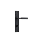 Door Lever Brunswick Chamfered Privacy Matt Black CTC85mm H240xW50xP60mm in Matt Black