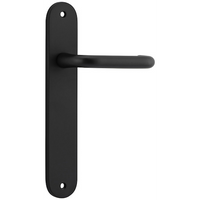 Door Lever Oslo Oval Latch Matt Black H230xW40xP57mm in Matt Black