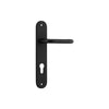 Door Lever Oslo Oval Euro Matt Black CTC85mm H230xW40xP57mm in Matt Black