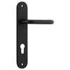 Door Lever Oslo Oval Euro Pair Matt Black CTC85mm L120xP54mm BPH240xW38mm Mortice Lock Euro Matt Black CTC85mm Backset 60mm, Euro Cylinder Key Thumb 5 Pin Matt Black 65mm KA4 in Matt Black