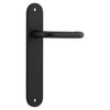 Door Lever Oslo Return Oval Matt Black L118xP54mm BPH240xW40mm Passage Kit Tube Latch Split Cam 'T' Striker Matt Black Backset 60mm in Matt Black